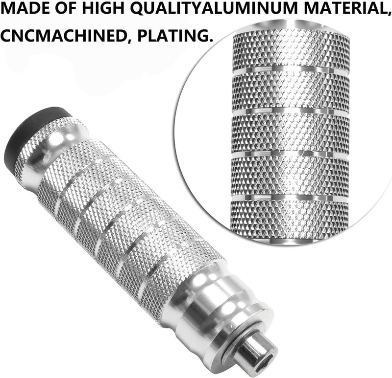 JXPANG Universal 8mm Foot Pegs CNC Aluminum Install Bolts Motorcycle Rearsets Footrest Footpegs Compatible With YAMAHA Honda Suzuki Kawasaki Ducati Aprilia (Silver) - Image 3